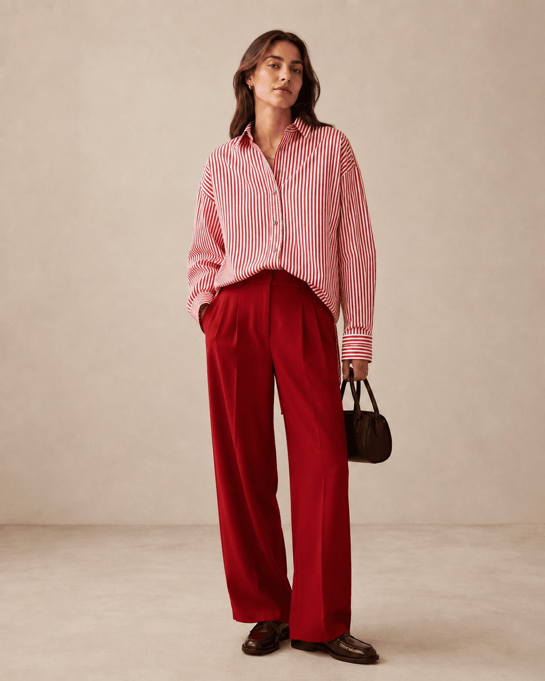 Рубашка оверсайз «Cherry Stripe»